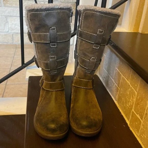 Crown Vintage Moto Combat Distressed Boots Size 6 1/2 - Picture 4 of 5